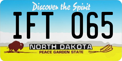 ND license plate IFT065