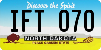 ND license plate IFT070