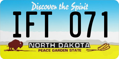 ND license plate IFT071