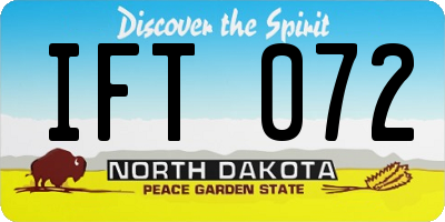 ND license plate IFT072