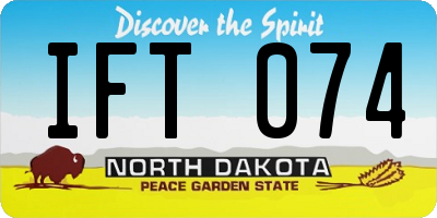 ND license plate IFT074