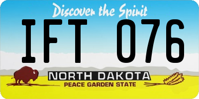 ND license plate IFT076