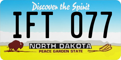 ND license plate IFT077