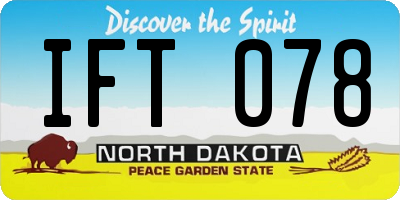 ND license plate IFT078