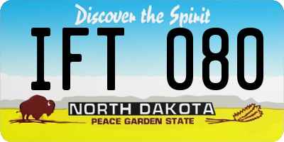 ND license plate IFT080