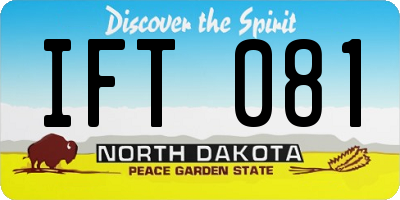 ND license plate IFT081