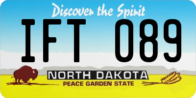 ND license plate IFT089