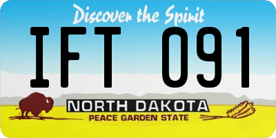 ND license plate IFT091