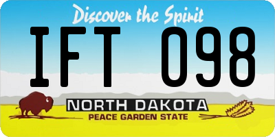 ND license plate IFT098