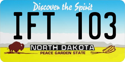 ND license plate IFT103