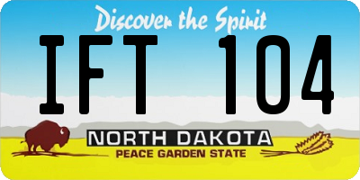 ND license plate IFT104