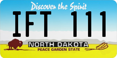 ND license plate IFT111