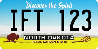ND license plate IFT123