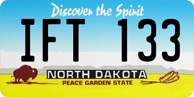 ND license plate IFT133