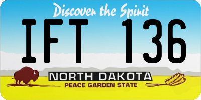 ND license plate IFT136