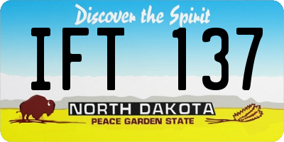 ND license plate IFT137