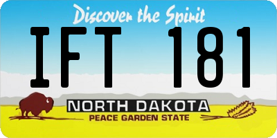 ND license plate IFT181