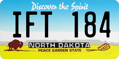 ND license plate IFT184