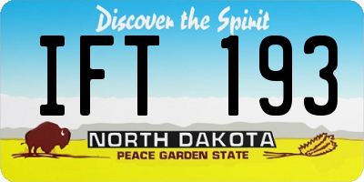 ND license plate IFT193