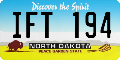 ND license plate IFT194
