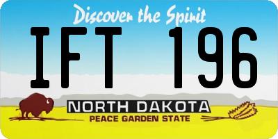 ND license plate IFT196