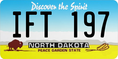 ND license plate IFT197