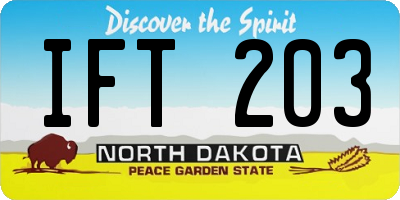 ND license plate IFT203