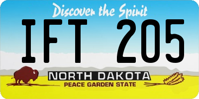 ND license plate IFT205