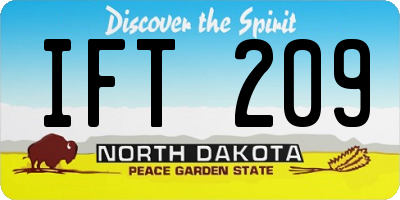 ND license plate IFT209