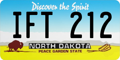 ND license plate IFT212