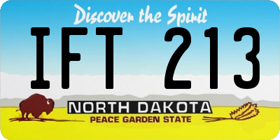 ND license plate IFT213
