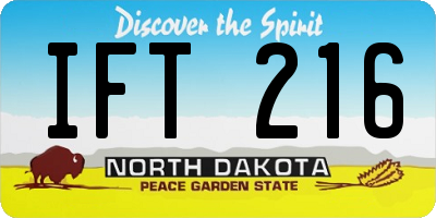 ND license plate IFT216