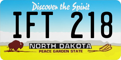 ND license plate IFT218