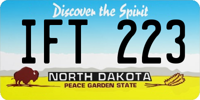 ND license plate IFT223
