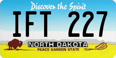ND license plate IFT227