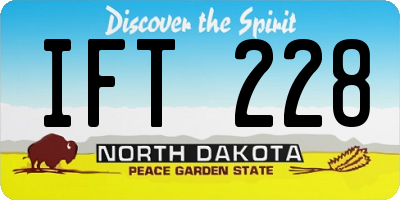 ND license plate IFT228