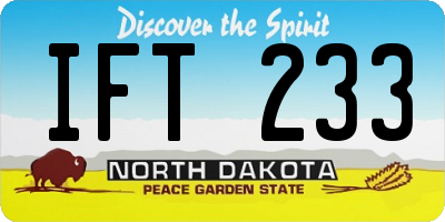 ND license plate IFT233