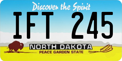 ND license plate IFT245