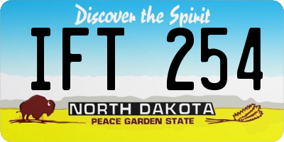 ND license plate IFT254