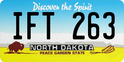 ND license plate IFT263