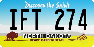 ND license plate IFT274