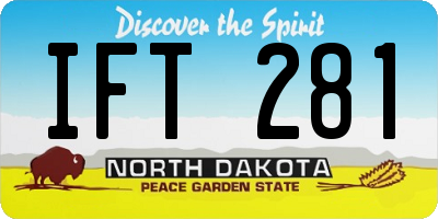 ND license plate IFT281