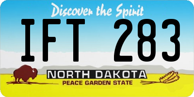 ND license plate IFT283