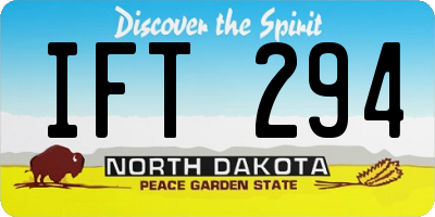 ND license plate IFT294