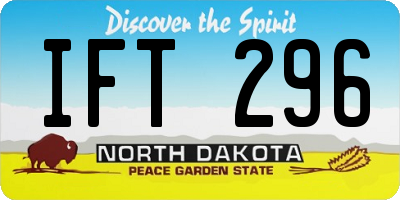 ND license plate IFT296