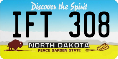 ND license plate IFT308