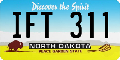 ND license plate IFT311