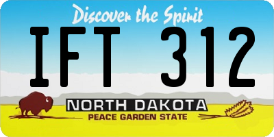 ND license plate IFT312