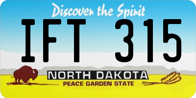ND license plate IFT315