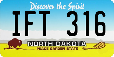 ND license plate IFT316